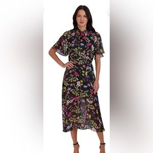 Julie Jordan floral flutter  sleeve midi dress